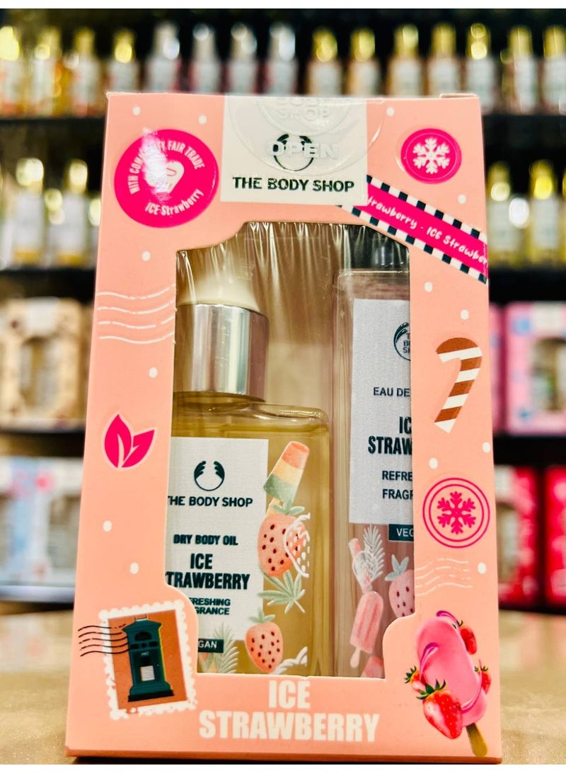 The Body Shop Ice Strawberry Gift Set – Dry Body Oil & Fragrance Mist - Image 2